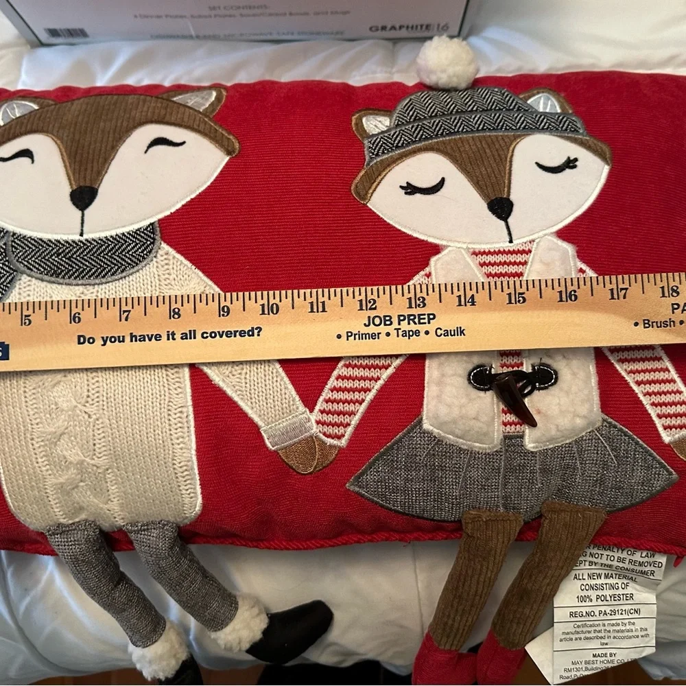 Adorable Holiday Fox Throw Pillow-NWT